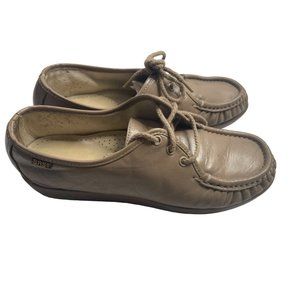 SAS Women's Siesta Beige Leather Handsewn Comfort Shoes Size 8.5